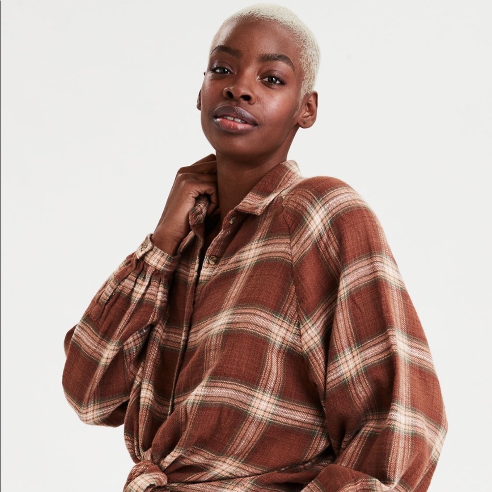 SOLD AE Plaid Button Up Shirt - Picture 7 of 7